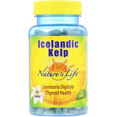 Исландская бурая водоросль, Icelandic Kelp, Nature's Life, 250 таблеток
