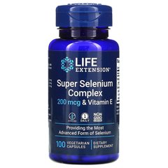 Супер комплекс селена і вітамін Е, Super Selenium Complex, Life Extension, 200 мкг/20,1 мг,  100 капсул