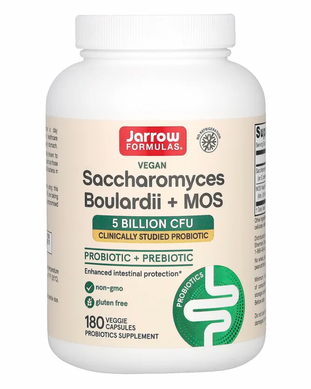 Сахароміцети Буларді, Пробіотик, Saccharomyces, Jarrow Formulas, 180 капсул