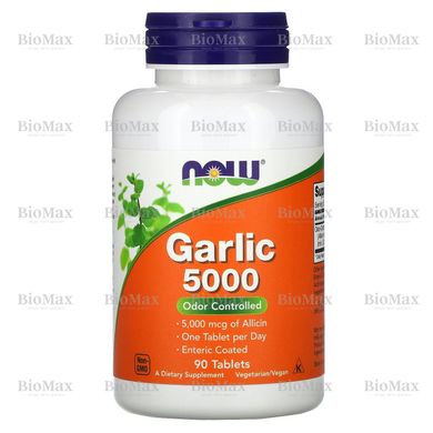 Чеснок 5000, Garlic, Now Foods, 90 таблеток