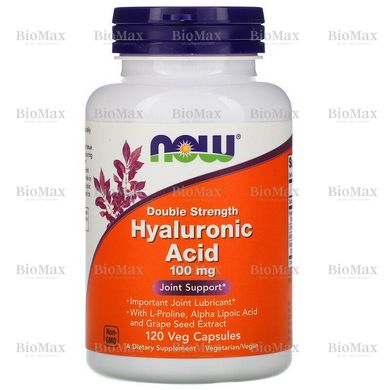 Гіалуронова кислота, Hyaluronic Acid, Now Foods, 100 мг, 120 капсул