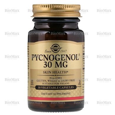 Пікногенол, Pycnogenol, Solgar, 30 мг, 30 капсул