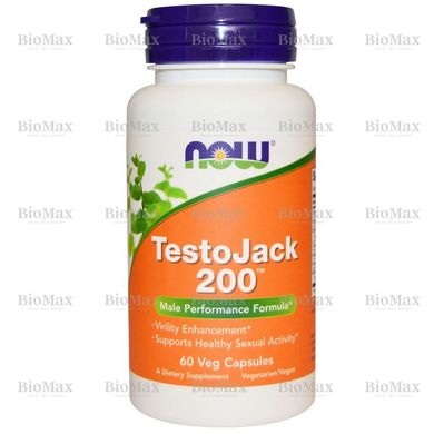 Репродуктивное здоровье мужчин, TestoJack 200, Now Foods, 60 капсул