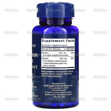 Супер комплекс селена і вітамін Е, Super Selenium Complex, Life Extension, 200 мкг/20,1 мг,  100 капсул