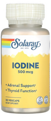 Йодид калію, Iodine, Solaray, 500 мкг, 30 вегетаріанських капсул