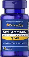 Мелатонін, Melatonin, Puritan's Pride, 1 мг, 90 таблеток