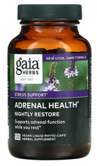 Здоров’я надниркових залоз, для нічного відновлення, Gaia Herbs, 120 веганських капсул