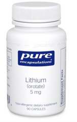 Літій (оротат), Lithium (Orotate), Pure Encapsulations, 5 мг, 90 капсул
