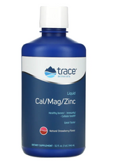 Жидкий кальций, магний, цинк, вкус клубника Cal/Mag/Zinc, Trace Minerals Research, 946 мл.