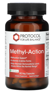 Підтримка метилювання, Methyl-Action, Protocol for Life Balance, активний В-комплекс, 90 веганських капсул