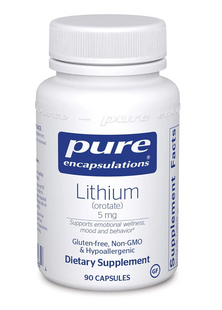 Літій (оротат), Lithium (Orotate), Pure Encapsulations, 5 мг, 90 капсул
