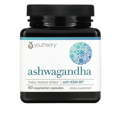 Ашвагандха, Ashwagandha, Youtheory, 1000 мг, 60 капсул