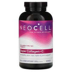 Колаген + вітамін C, тип 1 і 3, Super Collagen Health Vitamin C, Neocell, 6000 мг, 360 таблеток