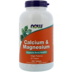 Мінеральний комплекс кальцію та магнію, Calcium & Magnesium, Now Foods, 1000/500 мг, 250 таблеток