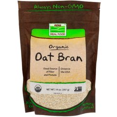 Овсяные волокна, Oat Bran, Now Foods, 397 гр