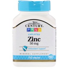 Цинк, Zinc, 21st Century, 50 мг, 110 таблеток