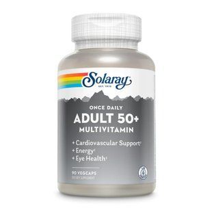 Мультивитамины для взрослых 50+, Once Daily Adult 50+ Multivitamin, Solaray, 1 в день, 90 вегетарианских капсул