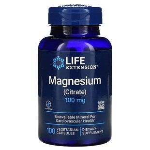 Цитрат магнію, Magnesium (Citrate), Life Extension, 100 мг, 100 вегетаріанських капсул