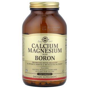 Кальцій, магній + бор, Calcium Magnesium Plus Boron, Solgar, 250 таблеток