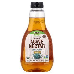 Нектар Агави, Real Food, Agave Nectar, Now Foods, органічний, світлий, 660 г