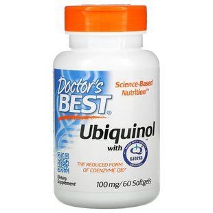 Убихинол, Ubiquinol with Kaneka, Doctor's Best, 100 мг, 60 капсул