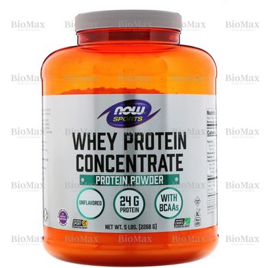 Концентрат сироваткового протеїну, натуральний без смаку, Whey Protein Concentrate, Now Foods, 2,268 кг