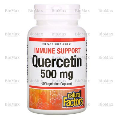 Кверцетин, Quercetin, Natural Factors, 500 мг, 60 вегетарианских капсул