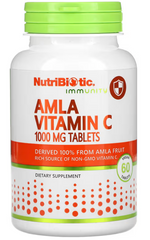 Вітамін C амла, Immunity, NutriBiotic, 1000 мг, 60 веганських таблеток