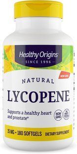 Лікопін, Natural Lycopene, Healthy Origins, 15 мг, 180 гелевих капсул