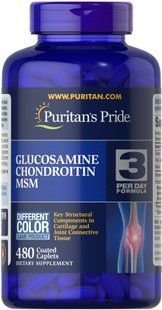 Глюкозамін хондроїтин і МСМ, Double Strength Glucosamine, Chondroitin & MSM Joint Soother, Puritan's Pride, 480 каплет