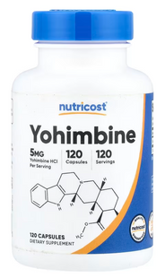 Йохімбін, Yohimbine, Nutricost, 5 мг, 120 капсул