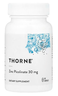 Цинк пиколинат, Zinc Picolinate, Thorne, 30 мг, 60 капсул