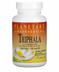 Трифала аюрведическая, золотистая, Ayurvedics Triphala, Planetary Herbals, 1000 мг, 120 таблеток