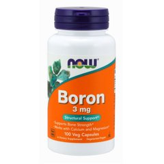 Бор, Boron, Now Foods, 3 мг, 100 капсул