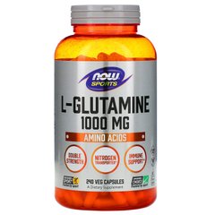 Глютамін, L-Glutamine Sports, Now Foods, 1000 мг 240 капсул