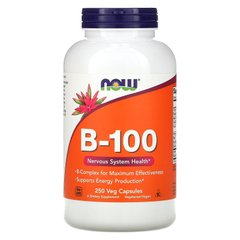 Вітамін B-100, Vitamin B-100, Now Foods, 250 вегетаріанських капсул