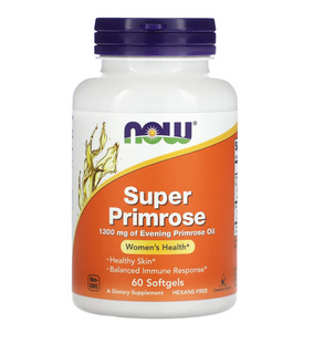 Масло примули вечірньої, SUPER PRIMROSE, Now Foods, 1300 мг, 60 капсул