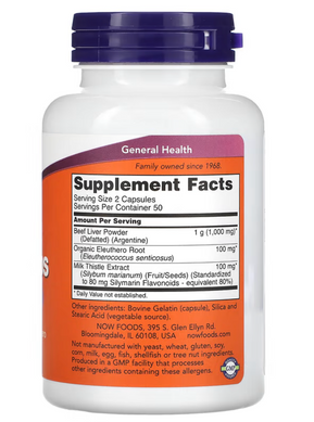 Капсулы для печени, Liver Caps, Now Foods, 100 капсул