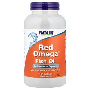 Червоний рис, омега і коензим Q10, Red Omega, Now Foods, 30 мг, 180 капсул