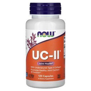 Коллаген 2 типа, UC-II, Type II Collagen, Now Foods, для здоровья суставов, неденатурированный, 120 капсул