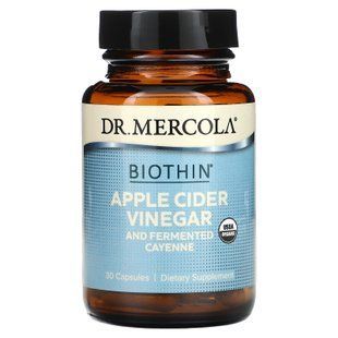 Яблучний оцет і кайенский перець, Apple Cider Vinegar Cayenne, Dr. Mercola, ферментований, 30 капсул