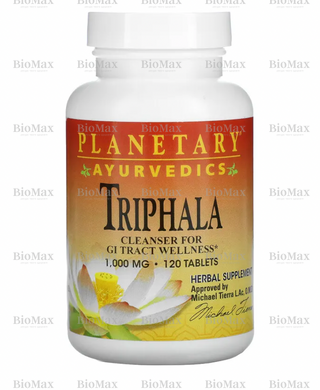 Трифала аюрведична, золотиста, Ayurvedics Triphala, Planetary Herbals, 1000 мг, 120 таблеток