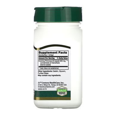 Олія вечірньої примули, Evening Primrose Oil, 21st Century, 500 мг, 60 гелевих капсул