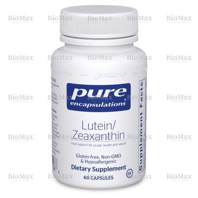 Лютеїн і Зеаксантин, Lutein/Zeaxanthin, Pure Encapsulations, 10 мг/2 мг, 120 капсул