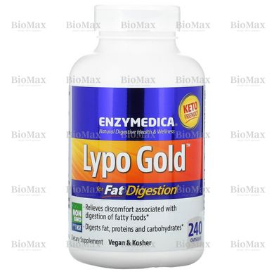 Оптимізатор перетравлення жиру, Lypo Gold, Enzymedica, ферменти, 240 капсул