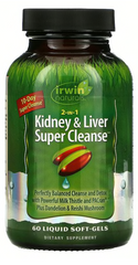 Засіб для нирок і печінки, 2 в 1, Kidney & Liver Super Cleanse, Irwin Naturals, 60 капсул