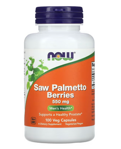 Со Пальметто, Saw Palmetto, Now Foods, ягоди, 550 мг, 100 капсул