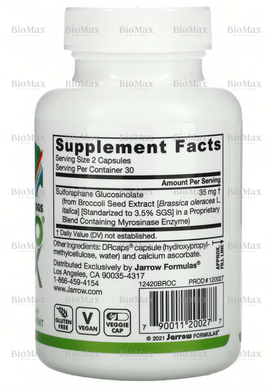 Брокколи экстракт, 35 мг, BroccoMax, Jarrow Formulas, 60 капсул