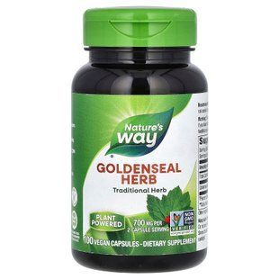 Гідрастис канадський, жовтокорінь, Goldenseal Herb, Nature's Way, 700 мг, 100 вегетаріанських капсул (350 мг у капсулі)