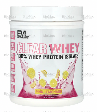 100 %-вий ізолят сироваткового протеїну (смак рожевий лимонад), EVLution Nutrition, Clear Whey, 500 г